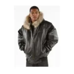 Pelle Pelle plain Simple Fur Hooded Leather Jacket