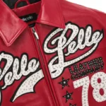 Pelle Pelle Encrusted Varsity Red Jacket | Plush Jacket - Image 2