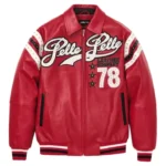 Pelle Pelle Encrusted Varsity Red Jacket | Plush Jacket