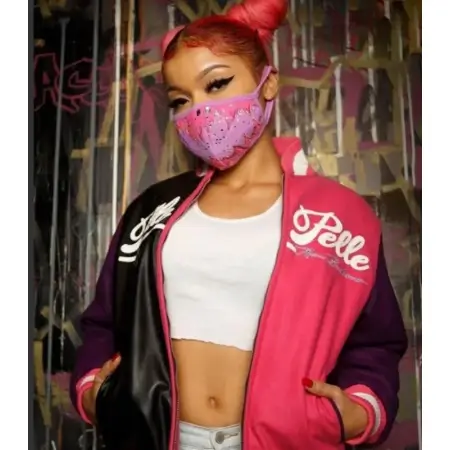 90a-450x450-1.webp Pelle Pelle Black and Pink Leather Jacket | Wool Jacket - Image 1