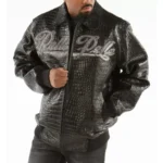 Pelle Pelle Scripted Leather Black Jacket | Men Jacket - Image 2