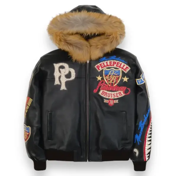 IMG_2635-595x595-1.webp Pelle Pelle American Bruiser Black Hooded Jacket - Image 1