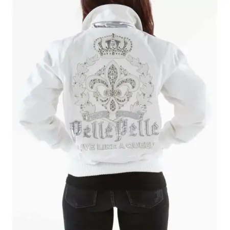 Live-Like-A-Queen-White-Pelle-Pelle-Wool-Jacket-595x595-1-450x450-1.webp Pelle Pelle Women Live Like A Queen Jacket | White Jacket - Image 1