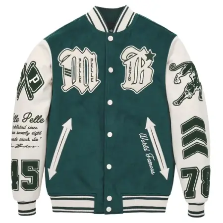 Men-Pelle-Pelle-Varsity-Green-And-White-Jacket-450x450-1.webp Pelle Pelle Varsity Green And White Jacket - Image 1
