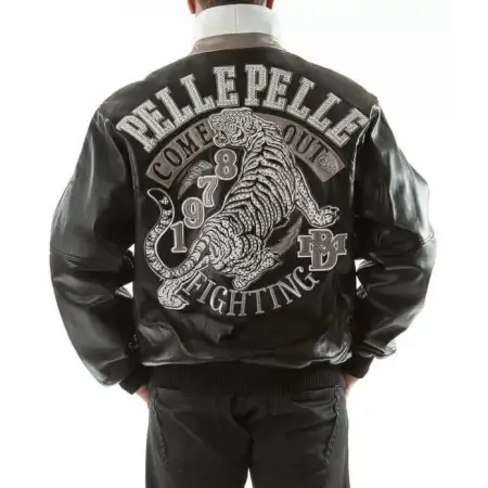 Pelle-Pelle-Black-Come-Out-Fighting-Tiger-Leather-Jacket-2-450x450-1.webp Pelle Pelle Black Come Out Fighting Jacket - Image 1