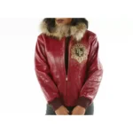 Bold Pelle Pelle Crest Red Fur Hood Jacket - Image 2
