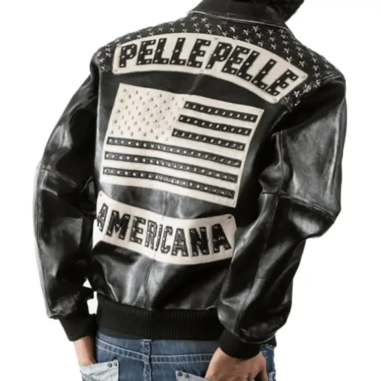 Pelle-Pelle-Mens-All-Americana-Black-Plush-Studded-Leather-Jacket-595x595-1-768x768-1.webp Pelle Pelle Americana Black Genuine Studded Jacket - Image 1