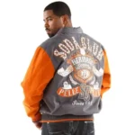 Pelle Pelle Orange Grey Wool Men Jacket