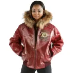 Pelle Pelle Women Legend Red Leather Jacket | Fur Hood