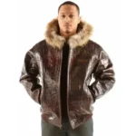 Pelle Pelle Crocodile Skin Brown Jacket