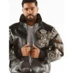 Pelle Pelle Classic Black Dragon Print Leather Jacket