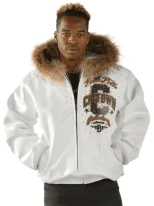 Pelle Pelle White Leather Jackets | Fur Hooded Jackets - Image 2